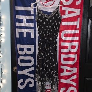 black and white long dress